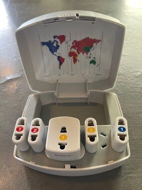 Brookstone Universal Travel Adapter Set with Color-Coded Plugs